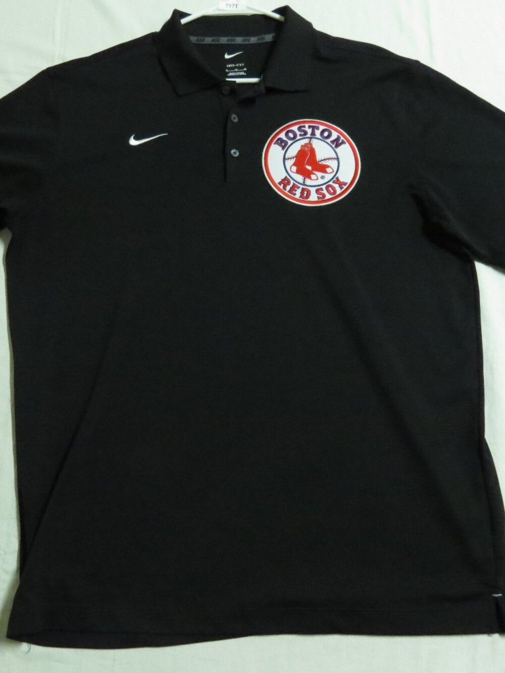 2XL RED SOX Black Nike Dri-Fit Men's #33L Polo Shirt